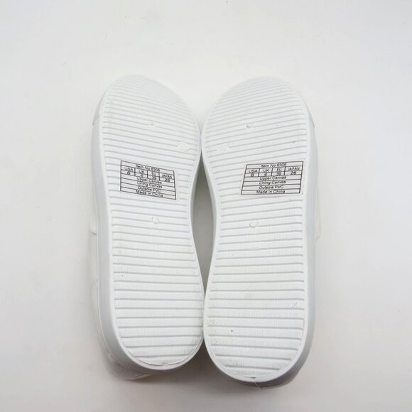White Canvas Lace-Up Shoes Womens Size 8 Casual Sneakers Lightweight New - Picture 7 of 8
